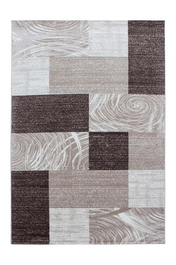 Modern Vloerkleed | Parma | Blokken | Bruin | 280x370 cm, Huis en Inrichting, Stoffering | Tapijten en Kleden, Verzenden, Nieuw