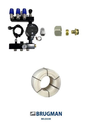 3 groep basic verdeler (grundfos pomp) + 200mtr 16x2 vloe..., Doe-het-zelf en Verbouw, Verwarming en Radiatoren, Ophalen of Verzenden