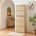 Schoenenkast Sykkylven 5 kleppen sonoma eiken 169x60x24 cm [, Huis en Inrichting, Verzenden, Nieuw