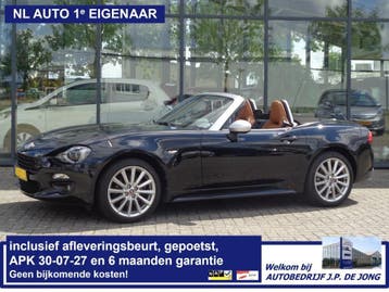 Fiat 124 Spider 1.4 16v Multiair Leer Clima Bose 1e eig. NL!, Dealer onderhouden, Achterwielaandrijving, Traction-control, Zwart