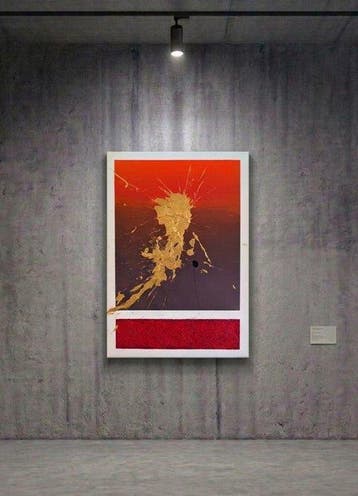 Paul Polterauer - LIQUID IMPACT III (Electric Orange), Antiek en Kunst, Kunst | Schilderijen | Modern