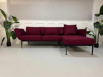 Brühl Roro Soft Sofa Stof Rood Garnituur Slaapbank Hoekbank, Driepersoons, Ophalen of Verzenden, Zo goed als nieuw, Rechte bank