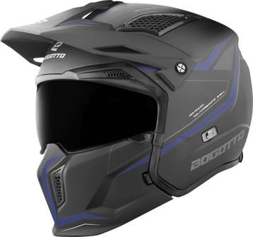 Bogotto Radic WN-ST 22.06 Zwart Blauw Jethelm, Jethelm, XXL, Nieuw met kaartje, Overige merken
