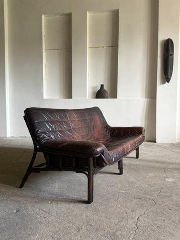 Sofa - Bamboe, Canvas, Leder