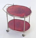 Aldo Tura - Serveerwagen - Bar-Wagen 1534 - geitenleer,
