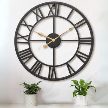 Tyme Wandklok Industrieel 34cm – Romeinse cijfers – Goed, Ophalen of Verzenden, Zo goed als nieuw