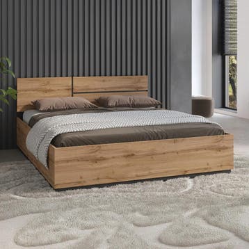Houten Opbergbed Crotone - Eiken 160 x 200, Verzenden, Nieuw