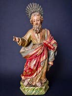 Beeld, Evangeliste - 36 cm - Polychroom hout