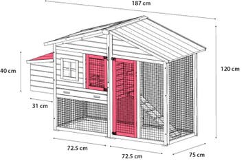 Kippenhok Flamingo Vigo Rustic – Houten Kippenhok met Ren., Verzenden, Nieuw, Kippenhok of Kippenren