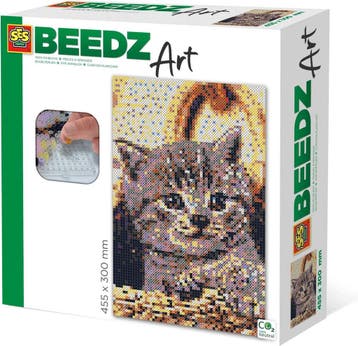 SES Beedz Art - Poes - Kat - 7000 strijkkralen - kunstwerk, Ophalen of Verzenden, Nieuw