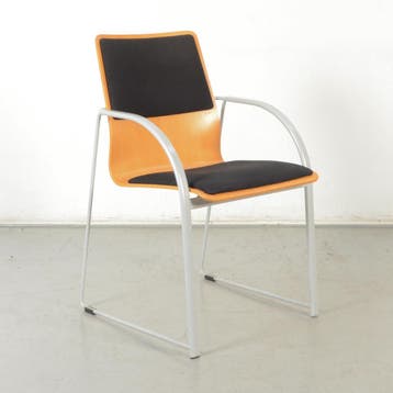 Frontseat vergaderstoel, zwart / beuken, buisframe onderstel, Huis en Inrichting, Ophalen of Verzenden, Nieuw