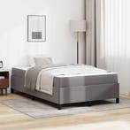 vidaXL Bedframe met matras Grijs 120 x 200 cm Stof, Verzenden, Nieuw, Grijs, Stof