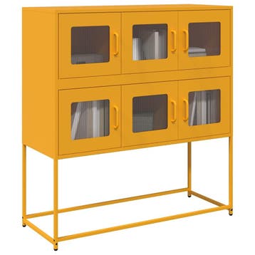 vidaXL Dressoir 100,5x39x107 cm koudgewalst staal, Verzenden, Nieuw, Metaal, Minder dan 50 cm
