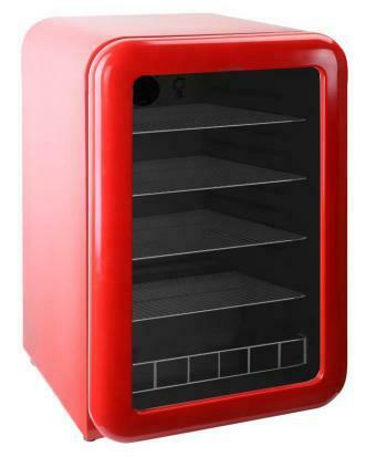 Exquisit Retro Glasdeurkoelkast Rood, Verzenden