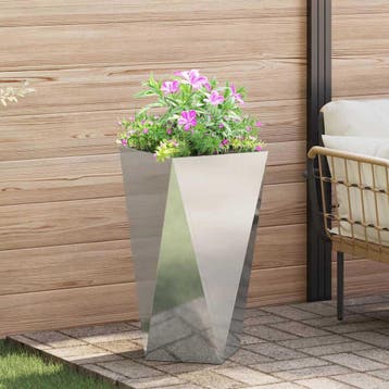 vidaXL Plantenbak Zilver 40 x 40 x 75 cm Gegalvaniseerd, Verzenden, Minder dan 60 cm, Nieuw, Metaal