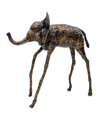 sculptuur, Surrealatische olifant - 28 cm - Brons