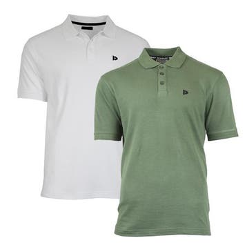 Donnay Donnay Heren - 2-Pack - Polo shirt Noah - Wit &, Kleding | Heren, Polo's, Verzenden, Nieuw