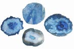 Set van 4 onderzetters voor glazen COASTER 10cm blauwe, Ophalen of Verzenden, Nieuw