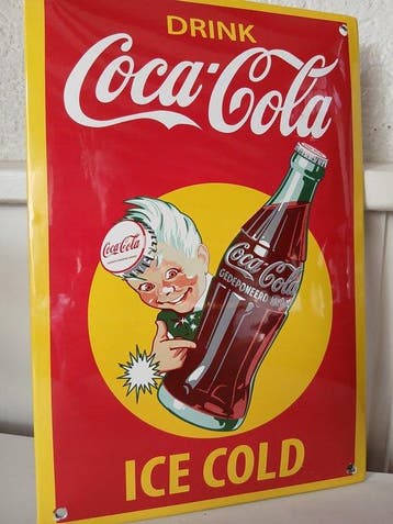 Coca-Cola - Emaille bord Drink Coca-Cola Ice-Cold -