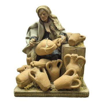 Kerststal - Hout, Aardewerk, Textiel