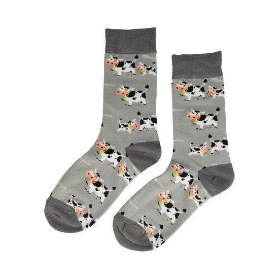 Sokken katoen - koeien print - grijs - maat 36-43, Kleding | Dames, Sokken en Kousen