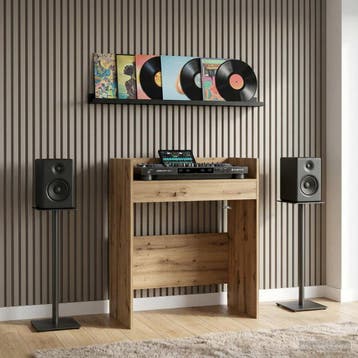 vidaXL DJ Tafel Artisanaal eiken 62 x 45 x 102 cm Bewerkt, Muziek en Instrumenten, Verzenden, Nieuw