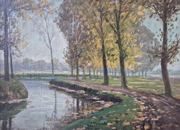Adolf Rheinert (1880–1958) - Herbstlandschaft mit Fluss und