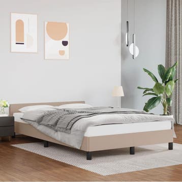 vidaXL Bedframe zonder matras 120x190 cm kunstleer, Overige materialen, Bruin, Verzenden, Nieuw