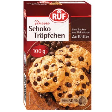 RUF Chocoladedruppels Puur 100g, Verzenden, Nieuw