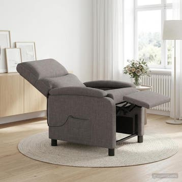 vidaXL Massage Recliner Taupe Stof, Verzenden, Nieuw
