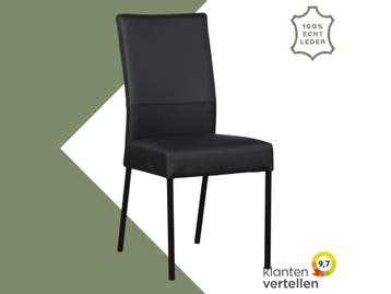 Leren eetkamerstoel Real - Toledo Pacific (donkerblauw) -, Huis en Inrichting, Stoelen, Blauw, Nieuw, Ophalen of Verzenden, Eén