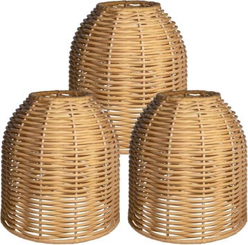 Hanglamp Kap Rotan (17cm) - Laatste Stuk! - 58% Korting, Ophalen of Verzenden, Gebruikt, Bruin, Ovaal