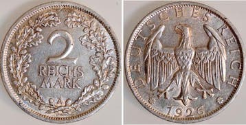 2 Mark Duitsland 2 Reichsmark 1926 A vz/stgl J 320 zilver, Verzenden