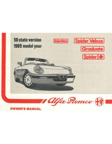 1989 ALFA ROMEO SPIDER INSTRUCTIEBOEKJE ENGELS (VS)