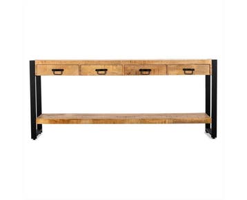 Sidetable Britt Mangohout en Metaal 180 cm - Naturel, Ophalen of Verzenden, Nieuw