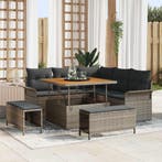vidaXL Tuin Sofa Set met kussen met opslag met kussen 8 pcs, Verzenden, Nieuw, Rotan