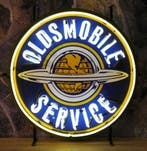 Oldsmobile Neon Verlichting Met Logo Achterplaat 60 cm, Ophalen, Gebruikt