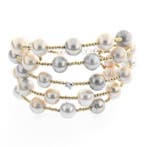 Armband - 18 karaat Witgoud, Geel goud - 0.04ct. tw. Diamant, Sieraden, Tassen en Uiterlijk, Armbanden, Nieuw