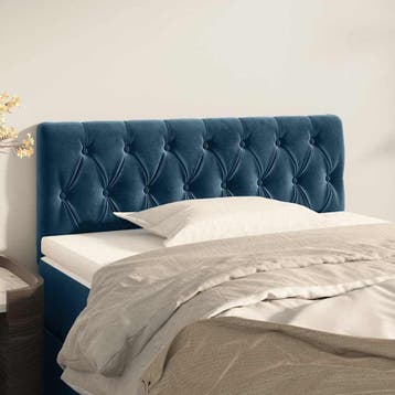 vidaXL Hoofdbord 90x7x78/88 cm fluweel donkerblauw, Verzenden, Nieuw, Blauw, Stof