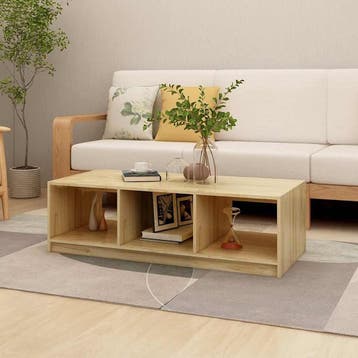 vidaXL Salontafel 110x50x34 cm massief vurenhout, 100 tot 150 cm, Verzenden, Nieuw, 50 tot 100 cm