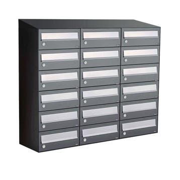 Brievenbusunit Hive set wand 3-breed, 6-hoog - antraciet, Verzenden, Nieuw