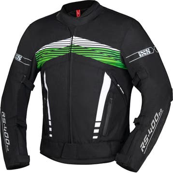 IXS RS-400-ST 3.0 Waterdichte Zwart Wit Groen Textiele, Nieuw met kaartje, Jas | textiel, IXS, Heren