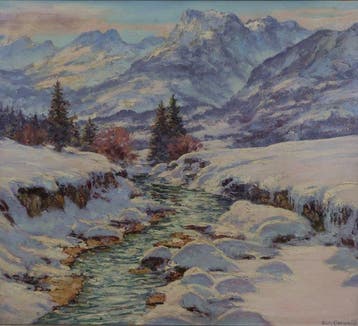Fritz Osswald (1878-1966) - Bei Tölz – Winterlicher