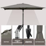 Stokparasol - Parasol - 210x140 cm - Tuinparasol - Taupe - S, Verzenden, Zo goed als nieuw