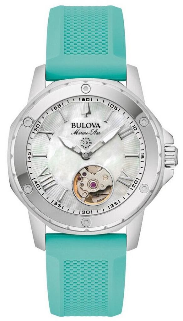 Bulova 96L325 Marine Star automatisch dameshorloge 34 mm, Sieraden, Tassen en Uiterlijk, Horloges | Dames, Polshorloge, Nieuw