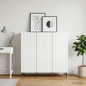 vidaXL Dressoir Wit 89 x 34,5 x 82 cm Bewerkt hout, Huis en Inrichting, Verzenden, Nieuw, Overige houtsoorten, Minder dan 50 cm