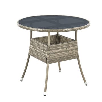 Polyrotan Tuintafel / Bijzettafel / Balkontafel Yoro - Rond, Tuin en Terras, Tuintafels, Verzenden, Nieuw