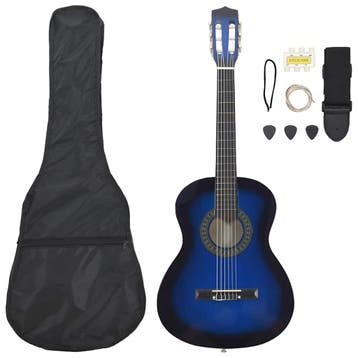 vidaXL 8-delige Gitaarset klassiek beginner 3/4 36 blauw, Muziek en Instrumenten, Verzenden, Nieuw