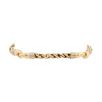 Gouden fantasie armband 19.5 cm 14 karaat, Verzenden, Zo goed als nieuw, Goud