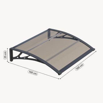 [en.casa] Deurluifel Mellerud afdak 100x100 cm zwart en brui, Verzenden, Nieuw